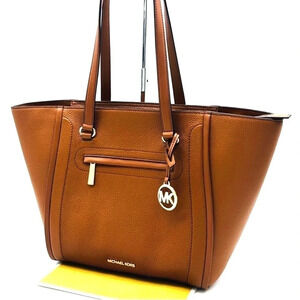 Michael Kors Bag Shopper Carine Large Front Zip Tote Bag Brown/Gold (NWT))